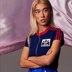 Adidas Blue and Red Crop Top